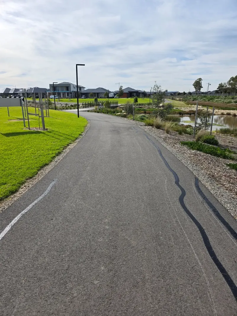 Crack sealed shared path running through parkland
