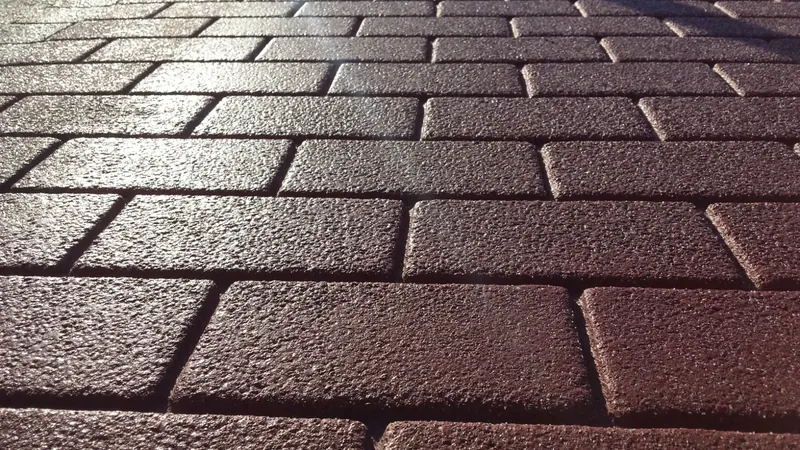 Close up of red brick StreetPrint texture and StreetBond coating