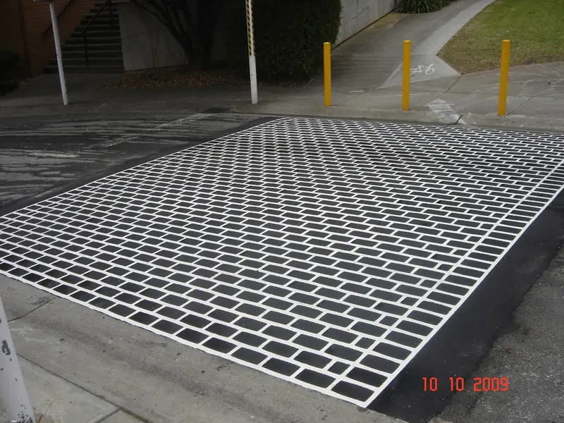 White brick pattern decorative pedestrian crossing